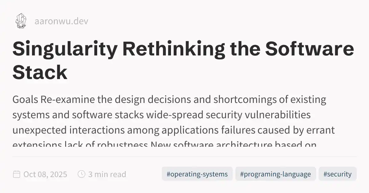 Singularity Rethinking the Software Stack