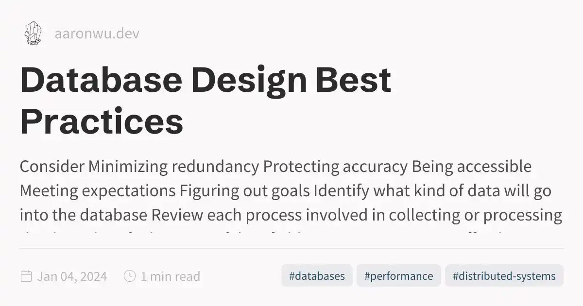 Database Design Best Practices
