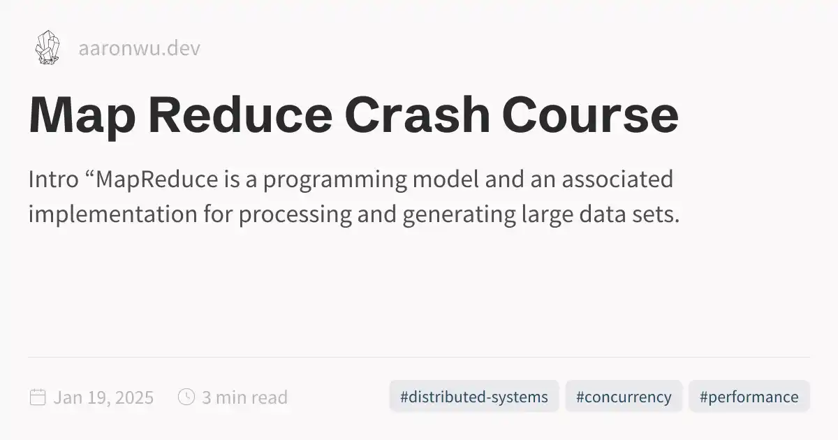 Map Reduce Crash Course